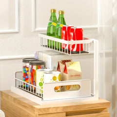 Under Sink Organizer 2 Tier Pull Out Cabinet Storage Shelf