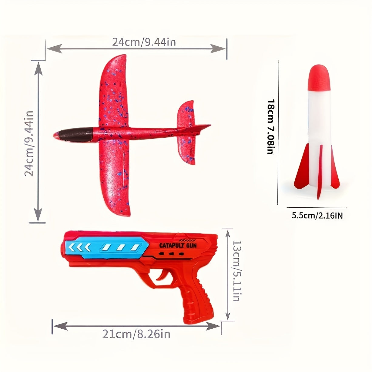 Foam Airplane & Rocket Launcher Set for Kids Interactive Toy