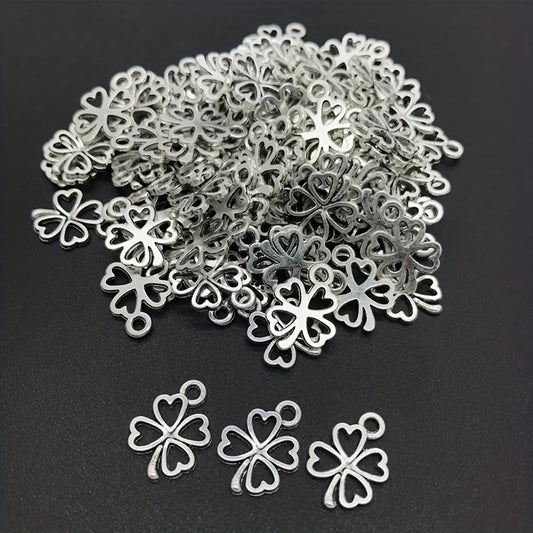 30pcs Alloy Bead Caps Clover Shape Pendant Charms for Jewelry Making