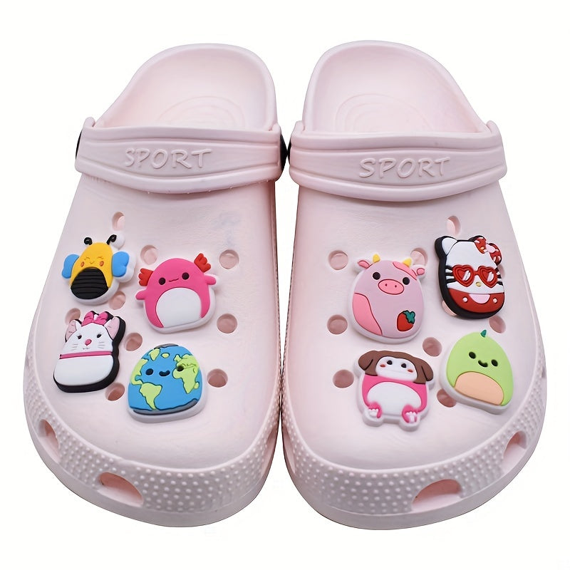 41pcs Cartoon Pig Shoe Charms For Bubble Sandals PVC Shoe Decorations