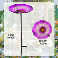 Metal Bird Feeder Stake for Garden Patio - Attractive Bird Bath & Seed Platform