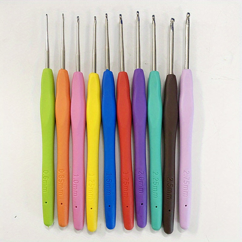 10pcs Crochet Hooks Set Soft Handle Thin Crochet Tool Kit