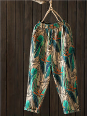  Colorblock Geometric Print Drawstring Pants