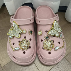 Bling Shoe Charms Set for Clogs & Sandals, Rhinestone & Faux Pearl
