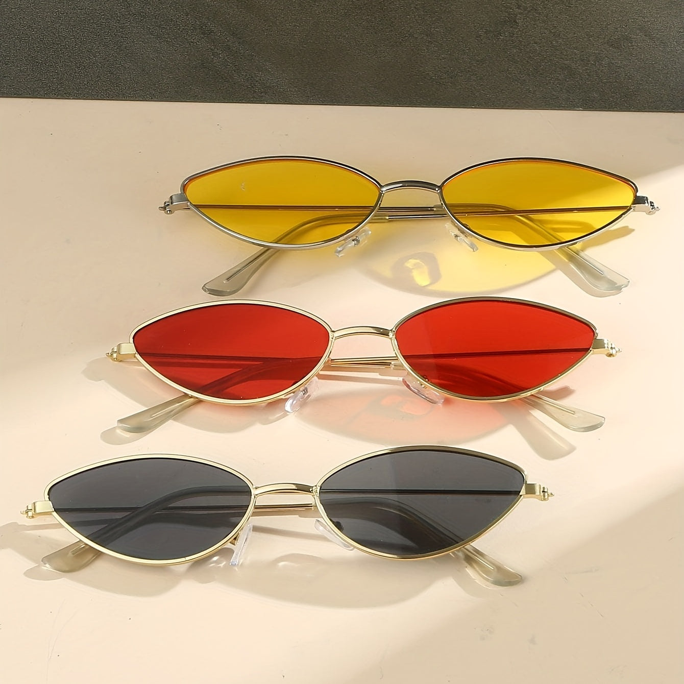 3 Pairs Retro Oval Sunglasses Metal Frame Summer Sun Shades Men Women