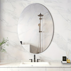 Oval Mirror Sticker Acrylic Wall Mounted HD Bathroom Decor