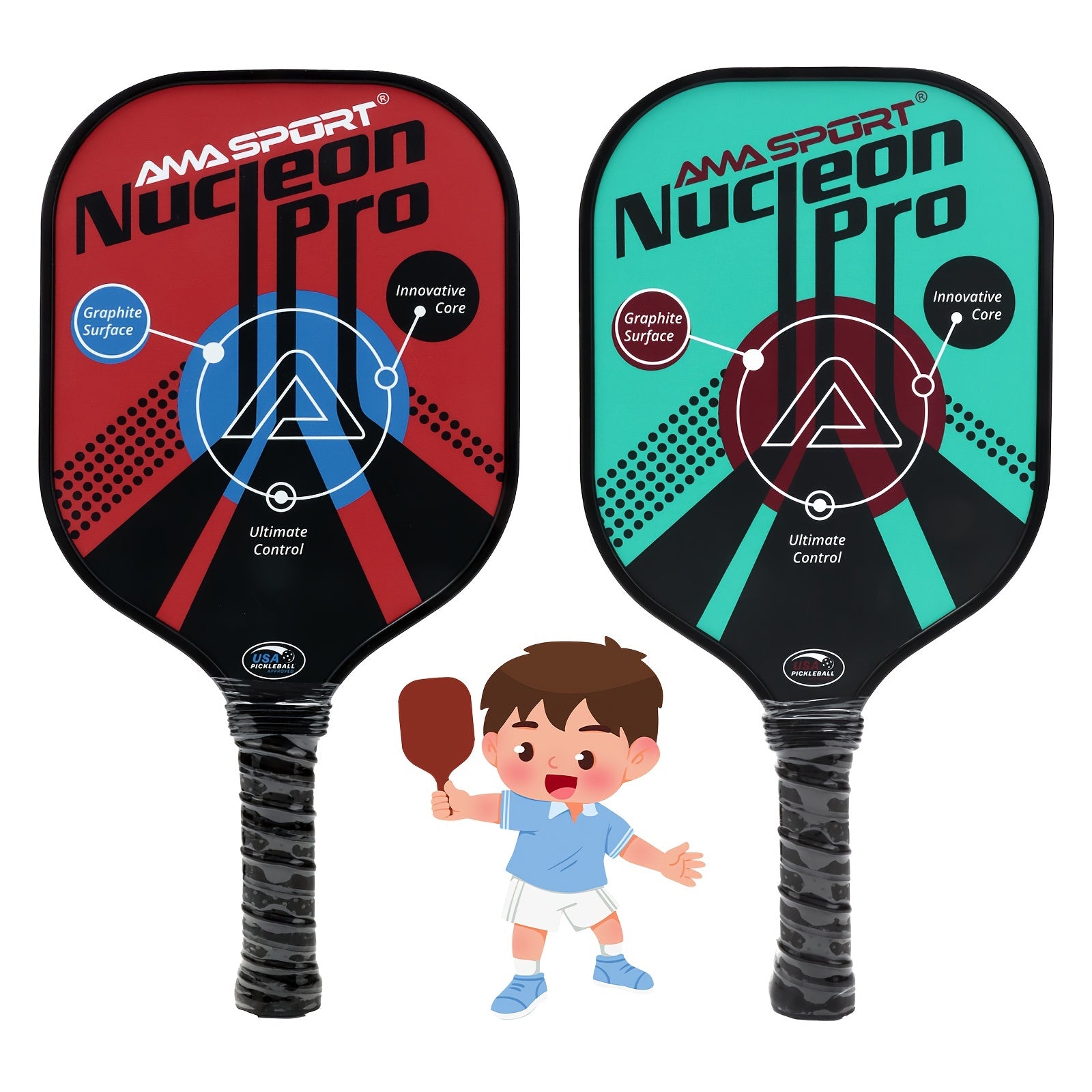 Mini Pickleball Paddle Lightweight Carbon Fiber PVC Tape