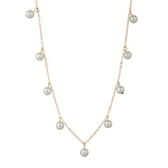 Baroque Style Faux Pearl Pendant Clavicle Chain Necklace