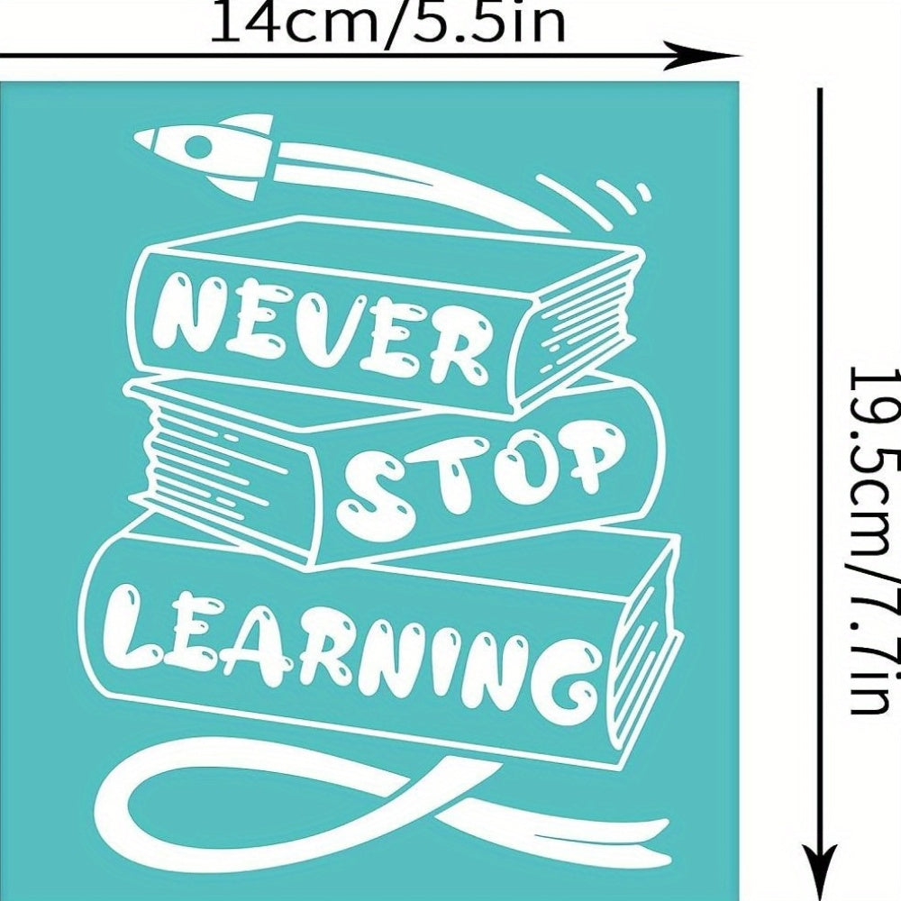 2pcs Screen Printing Stencils Wood T Shirt Fabric Never Stop Learning