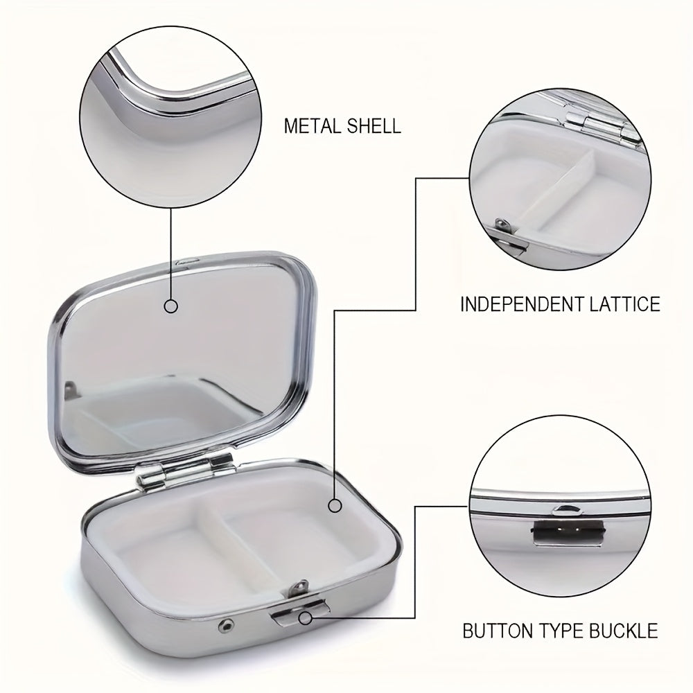 Dragonfly Pill Organizer Metal Medicine Case Waterproof Pocket Size for Travel