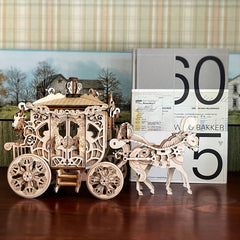 3D Wooden Train Puzzle 1:80 Scale Mechanical Model Kit Brain Teaser DIY Craft