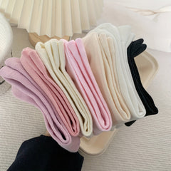 7 Pairs Solid Crew Socks Comfy & Breathable Mid Tube Women's Stockings