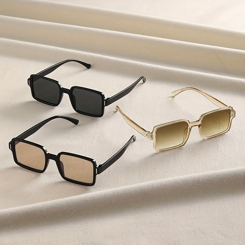 3 Pairs Square Sunglasses Unisex Anti Glare UV400 Shades for Driving