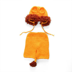 3M Lion Handknitted Baby Photography Props Hat Shorts Suit
