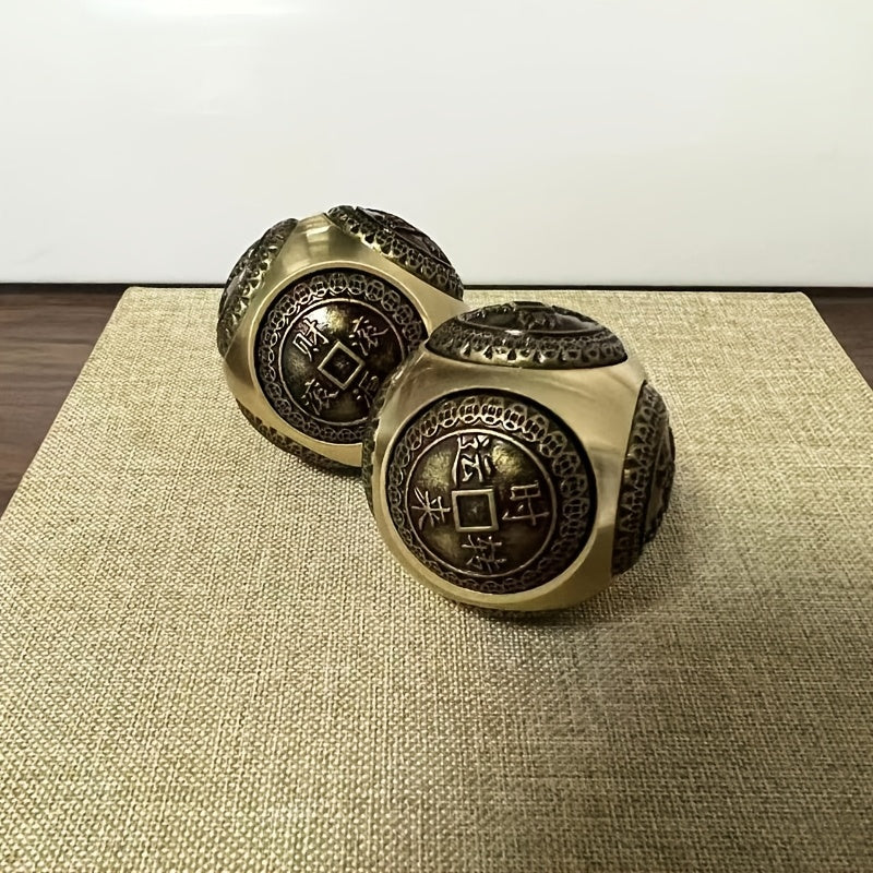 Brass Finger Spinner Toy Puzzle Ball for Relaxation