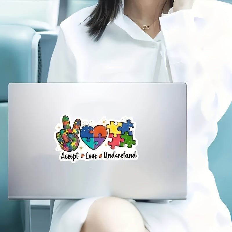 2pcs Autistic Acceptance Love Understanding Vinyl Stickers