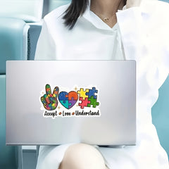 2pcs Autistic Acceptance Love Understanding Vinyl Stickers