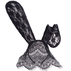 Halloween Lace Bunny Rabbit Ears Veil Mask Costume Party Roleplay