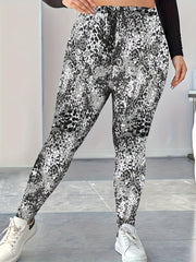  Splash Painting Print High Rise Skinny Trousers