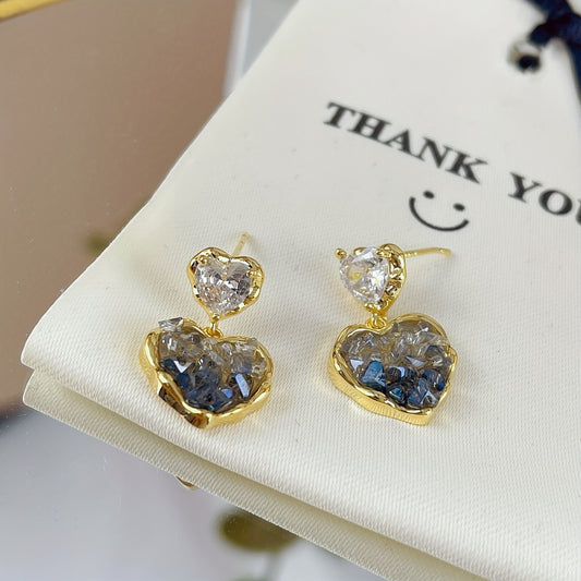 Crystal Love Stud Earrings for Women