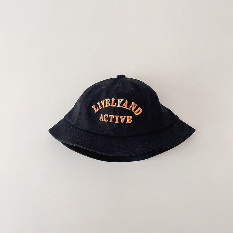 Baby Boys Casual Embroidery Bucket Hat Sun Protection Hat