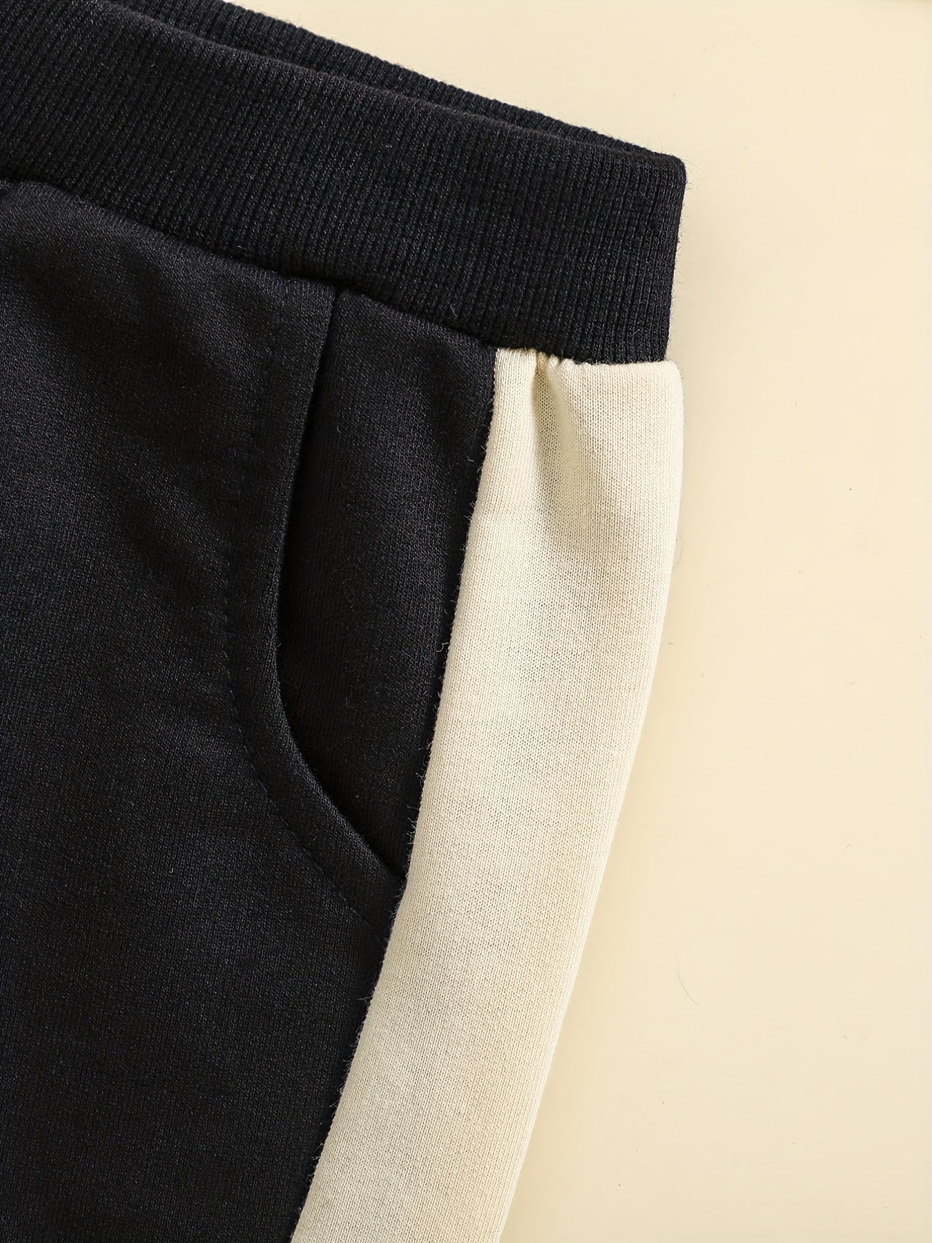 Boys Block Sweatshirt Top Trousers Set for Autumn Winter