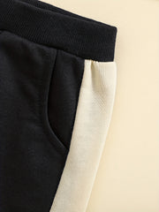 Boys Block Sweatshirt Top Trousers Set for Autumn Winter