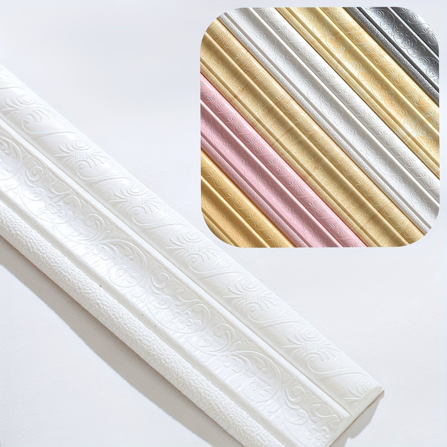 Foam Molding Trim 3D Wall Lines Wallpaper Border Home Office Hotel DIY
