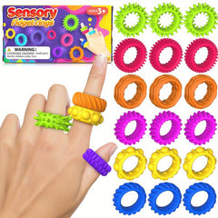 Silicone Sensory Fidget Rings Mixed Colors Durable Non Toxic Decompression Toys
