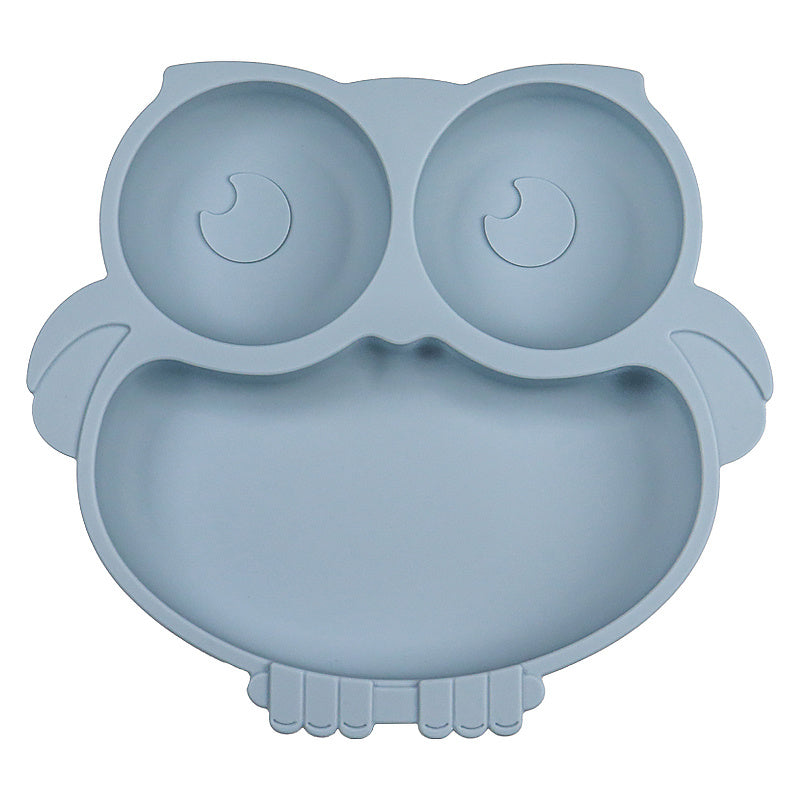 Silicone Children's Dinner Plate Owl Dinner Plate Food Supplement Tableware