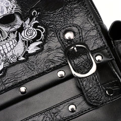 Gothic Punk Style Ghost Skull Embroidery Backpack