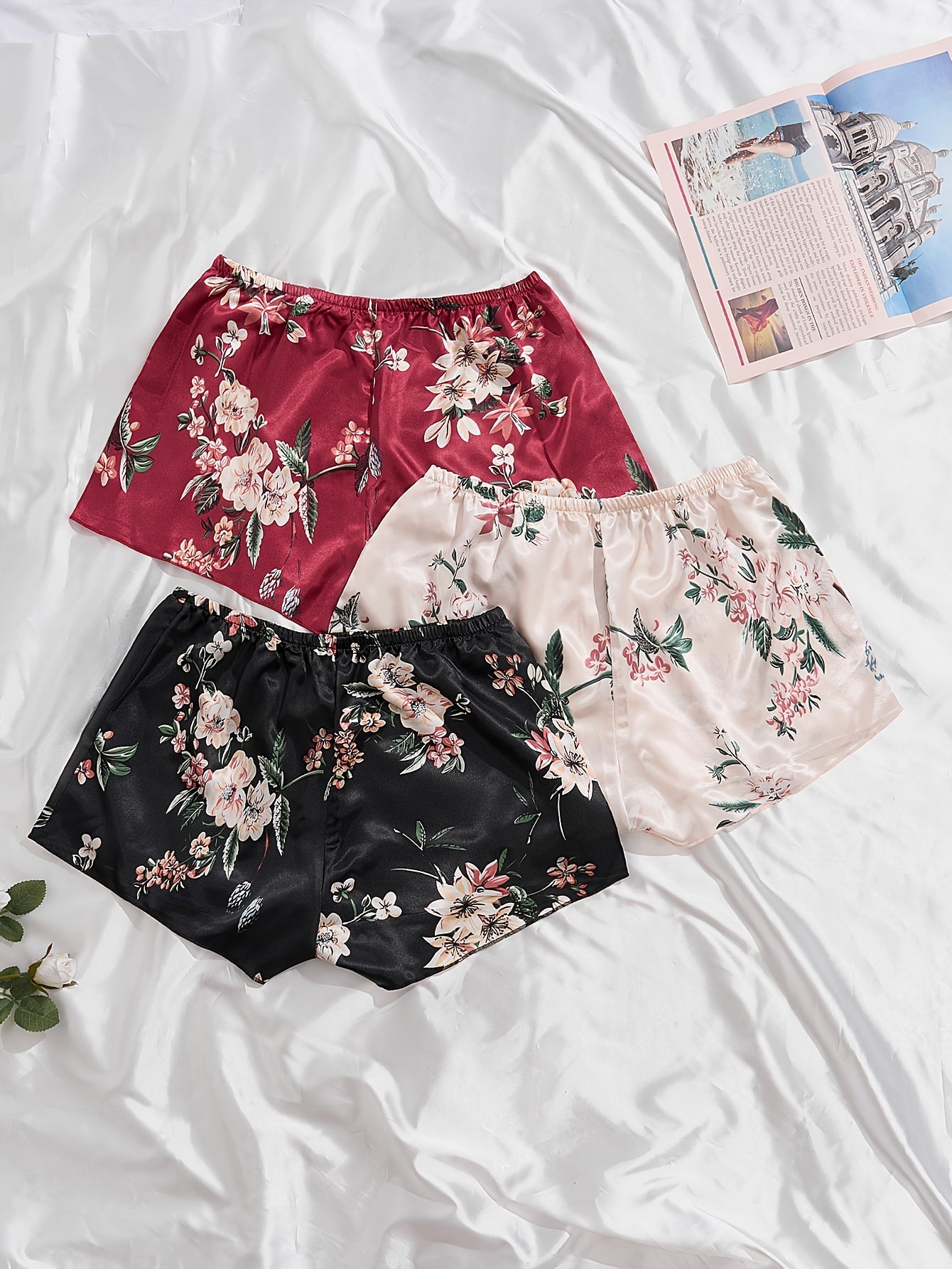 Floral Print Soft & Comfy Women's Pajama Shorts