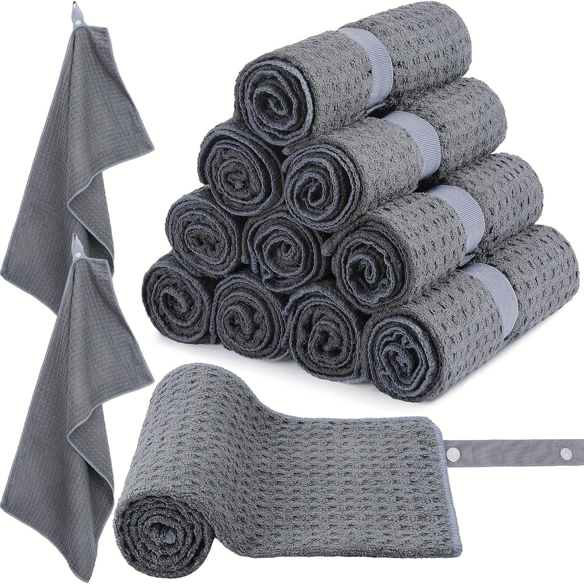 10pcs Microfiber Fitness Towels Quick Dry Yoga Towel with Straps