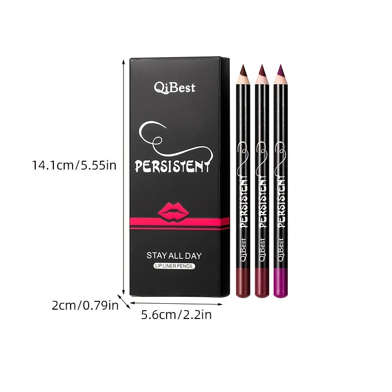 Smudge Proof Lip Liner Set Waterproof Long Lasting Pencil Kit