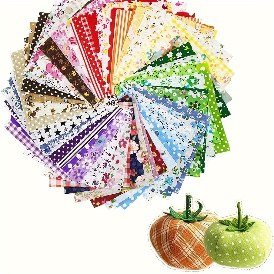 50pcs Squares Patchwork Precut Different Patterns DIY Sewing Mask 5 9in