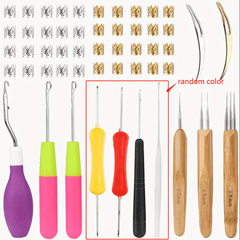 Dreadlocks Tool Set 12pcs Crochet Hooks 40pcs Hair Rings