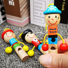Pirate Whistle Key Chain Lockable Wooden