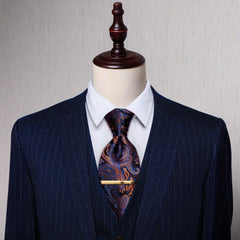 Paisley Silk Tie Set For Men Wedding Neck Tie Clips Men's Gift