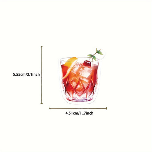 50pcs Watercolor Cocktail Vinyl Stickers Waterproof Decals for Laptops & More