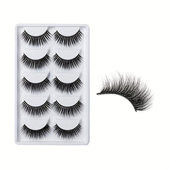 5 Pairs Long Crossed 3D Natural False Eyelashes