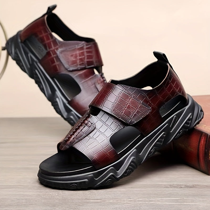 Men's Hook And Loop Sandals Non Slip Open Toe Outdoor Beach Shoes