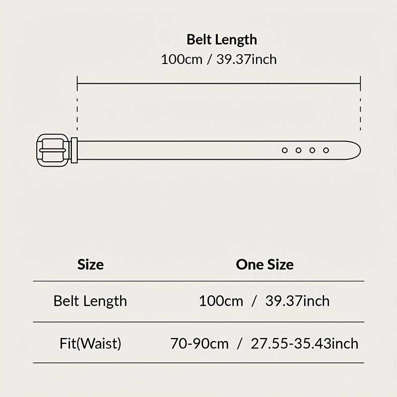 Geometric Double Ring Buckle Belt Stylish Solid PU Leather Belt Girdle