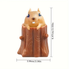 2pcs Squeeze Squirrel Toys for Adults, Stress Relief Fidget Tricky Funny Toys