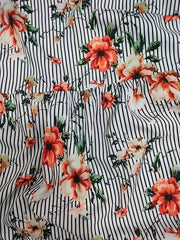 Women's Plus Stripe & Floral Print Maxi Dress
