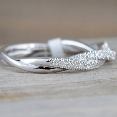 Minimalism Zircon Twist Ring Women's Daily Engagement Jewelry