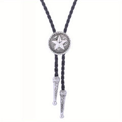 Men's Retro Pentagram Metal Pendant Tie Western Cowboy Shirt Sweater Accessories