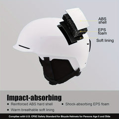 Ski Helmet Shock Resistant Safety ABS Housing EPS Vent Dial Goggles Compatible