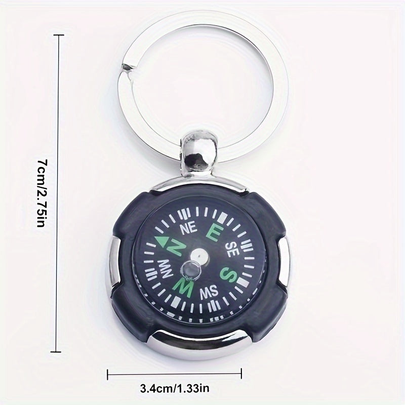 Men's Compass Tire Shape Pendant Keychain for Car Keys