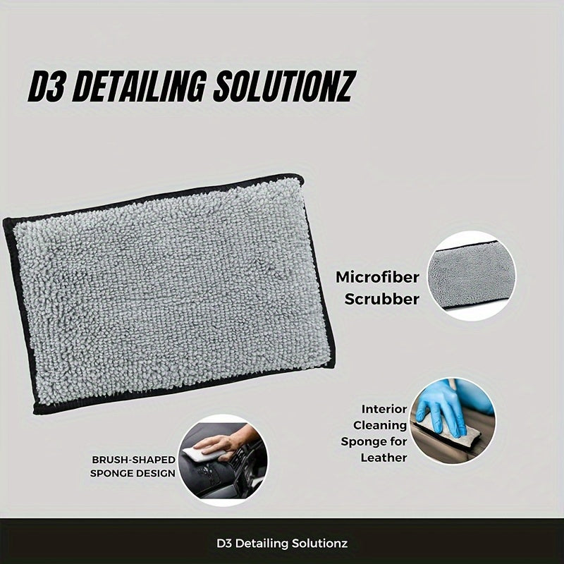 Car Interior Microfiber Sponge 6pcs Double Sided Stain Cleaning Scrub Sponge