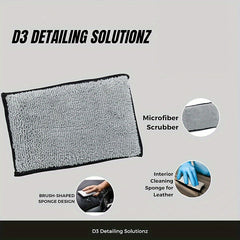 Car Interior Microfiber Sponge 6pcs Double Sided Stain Cleaning Scrub Sponge